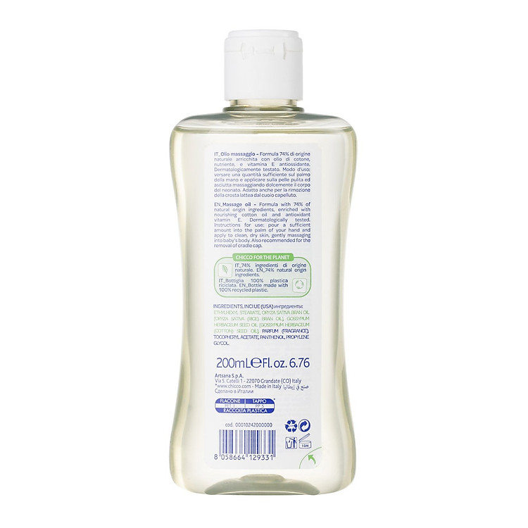 Mua Dầu mát-xa hạt bông Chicco 200ml Chính hãng Ưu đãi - Hình ảnh 2