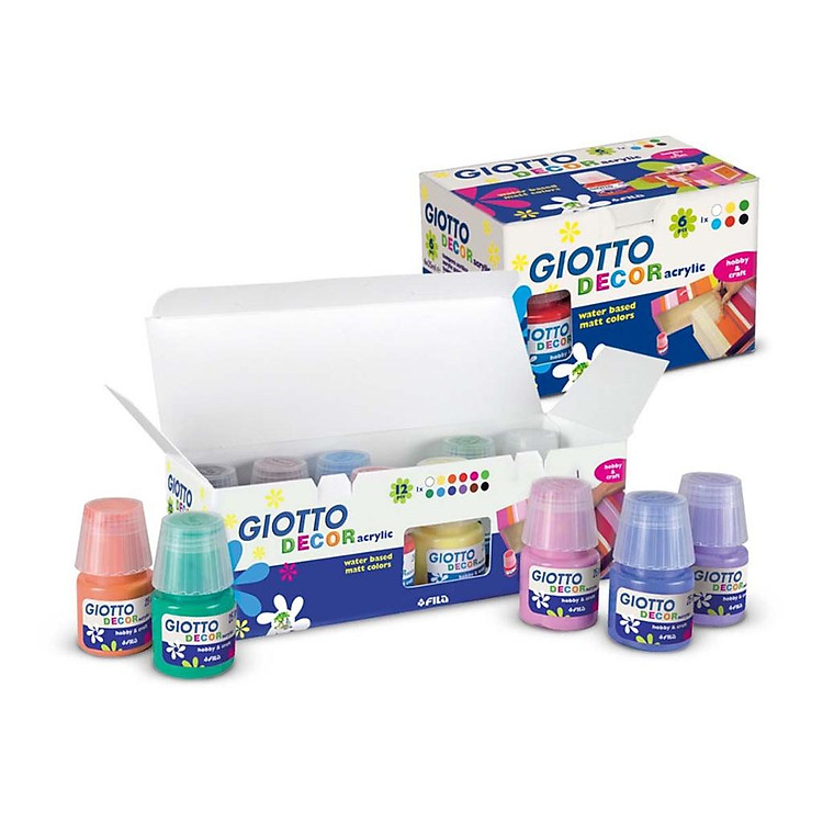 Hộp Màu Nước GIOTTO Acrylic 12 Lọ (25ml) - Ảnh 2