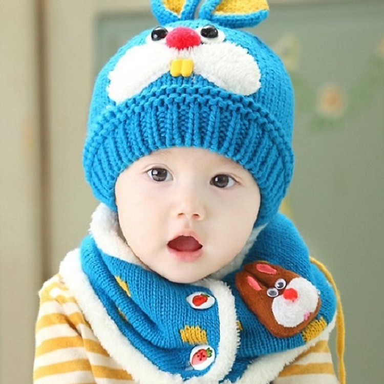 Mũ len kèm khăn cho bé hình thỏ ML04