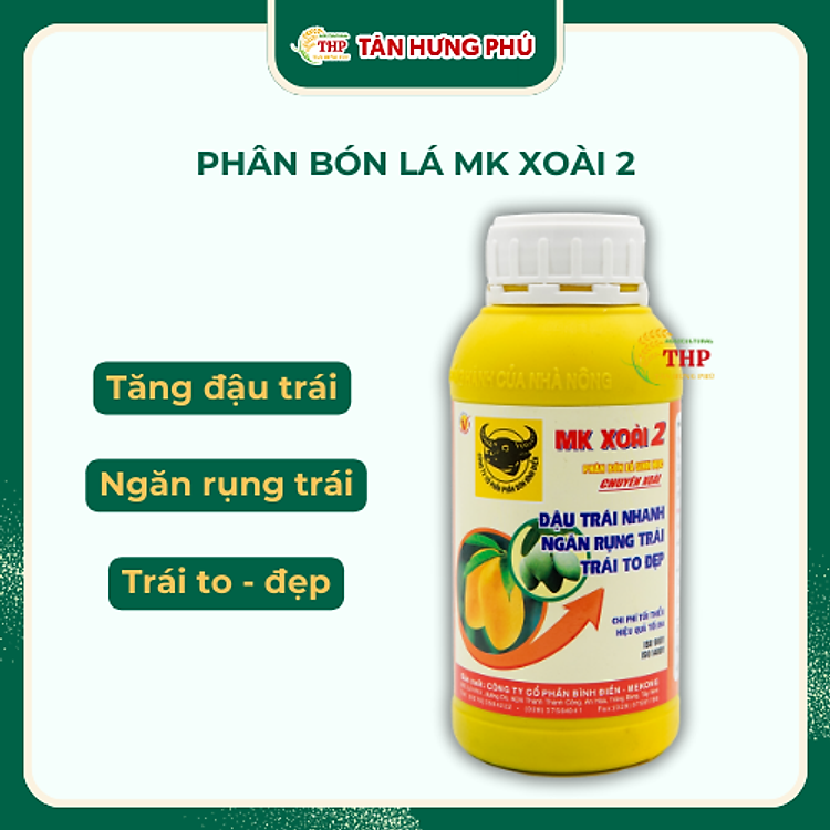 Phân Bón Lá Đầu Trâu MK Xoài 2 (5-2-10) chai 500ml