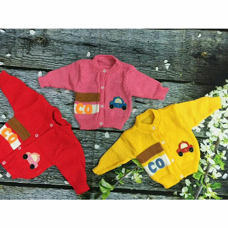 Combo 03 áo len ô tô cho bé sơ sinh