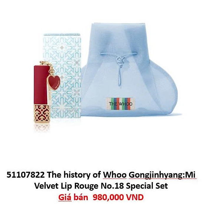 Bộ son nhung lì Đông y The history of Whoo Gongjinhyang Mi Velvet Lip Rouge 3.5g