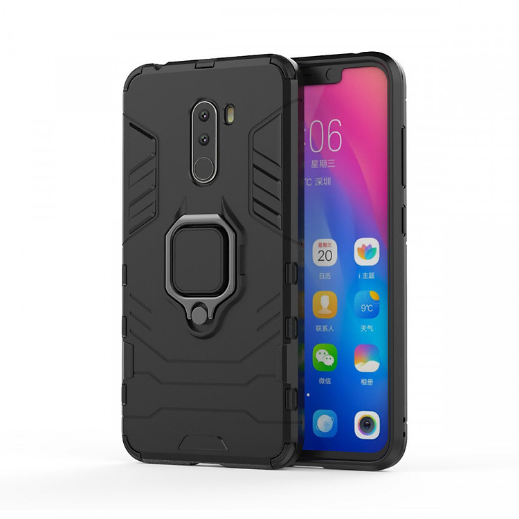 Ốp Lưng Cho Xiaomi Pocophone F1 iRON - MAN IRING Nhựa PC Cứng Viền Dẻo Chống Sốc