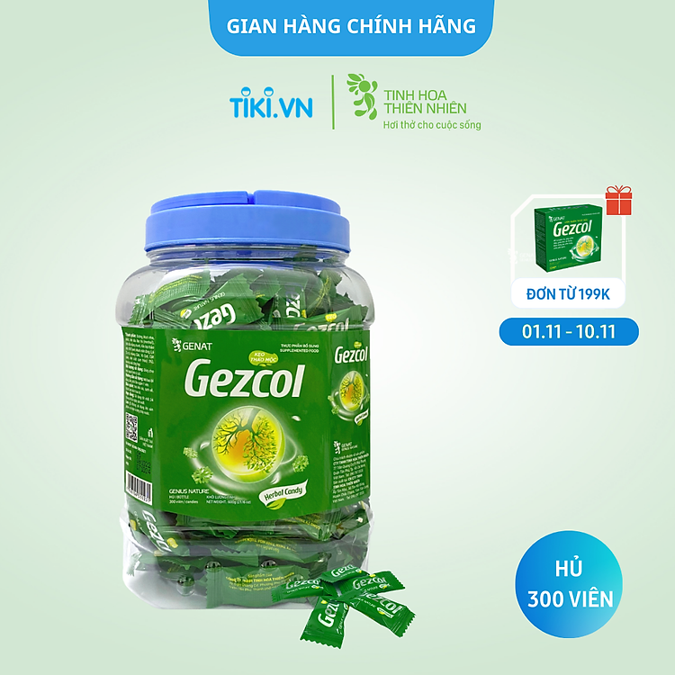 Kẹo thảo mộc Gezcol (Hủ 300 viên) - Genat