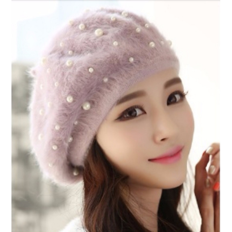 Nón mũ len beret lông thỏ dn19081816