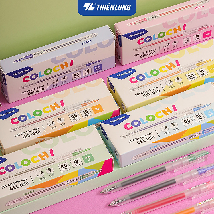Bộ Bút Gel Colochi Thiên Long Gel-050 (Mực cam) - Ảnh 4