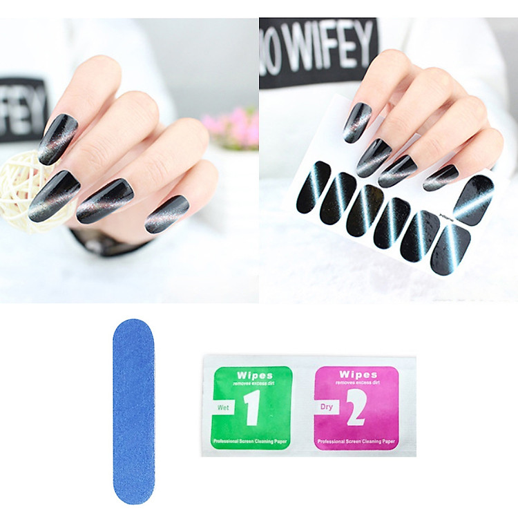 Nhãn dán làm đẹp móng tay (Kèm dũa và khăn)