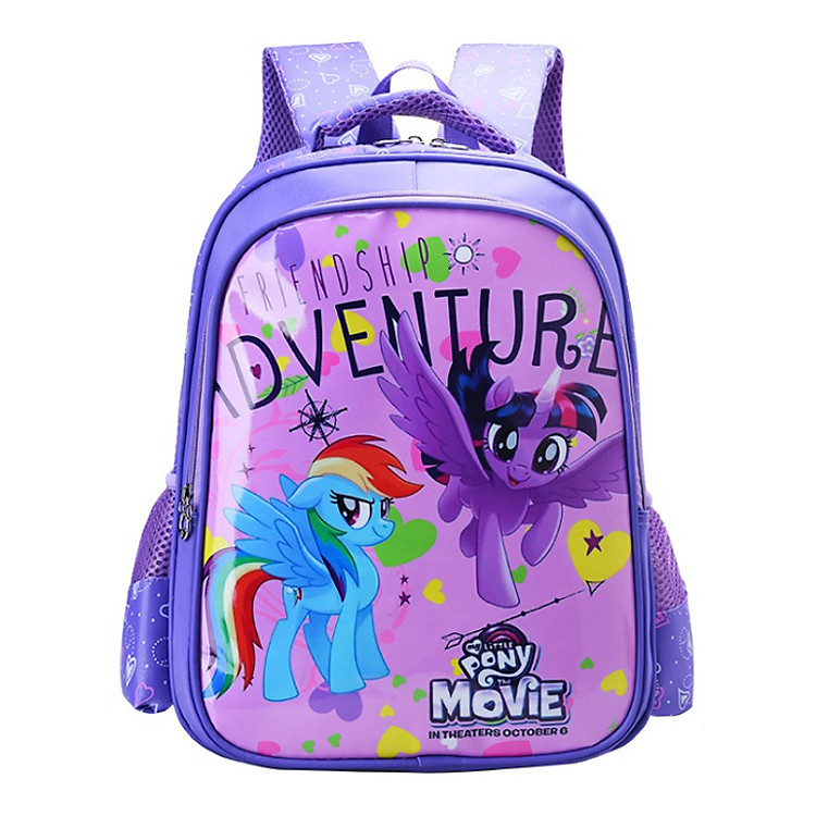 Ba lô mẫu giáo, học sinh cấp 1 siêu nhẹ, chống thấm nước - Pony Tím