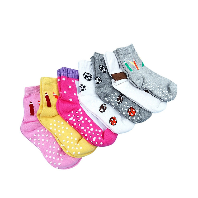 combo 12 đôi tất có gai chống trượt cho bé