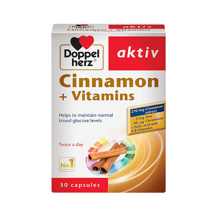 VIÊN UỐNG CHO NGƯỜI TIỂU ĐƯỜNG HUYẾT ÁP CAO DOPPEL HERZ CINNAMON+vitamins 30 viên