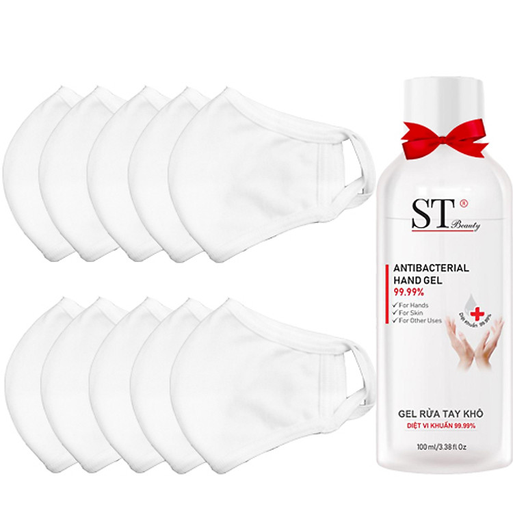 Người Lớn/ Trẻ Em - Bộ 10 Khẩu Trang Kháng Khuẩn Lacoste PM2.5 - Tặng 1 Gel Rửa Tay Khô ST Beauty 100ml