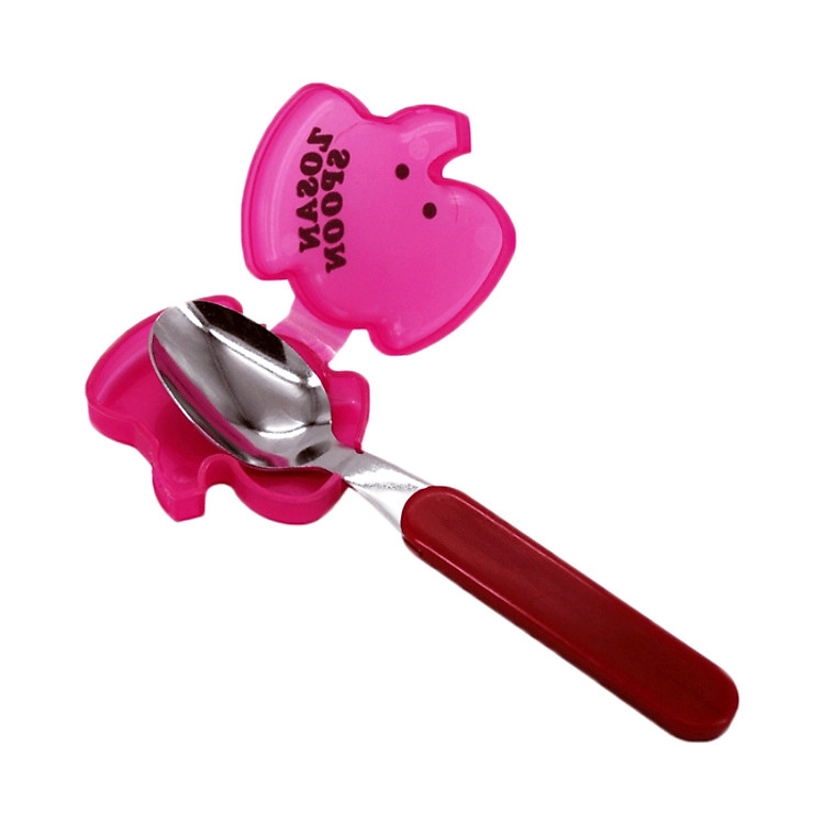 Thìa inox cho bé kèm hộp đựng hình thú nội địa Nhật Bản - Giao màu ngẫu nhiên