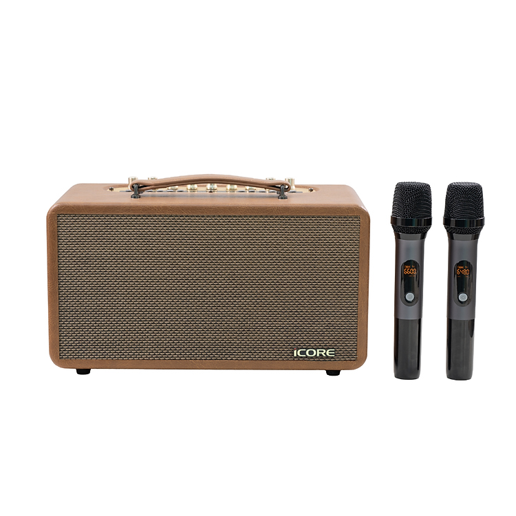 Bộ Loa Karaoke xách tay iCore P8 kèm 02 micro - Hàng Chính Hãng