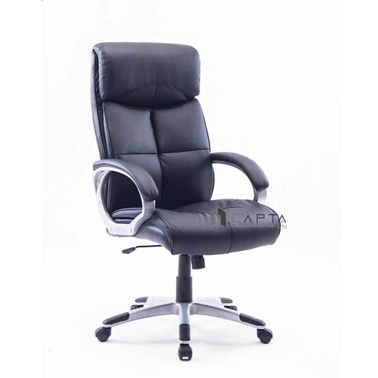 Ghế làm việc lưng cao nệm giả da simili màu đen chân xoay lưng cao nhập khẩu CM4421-P Nội thất Capta