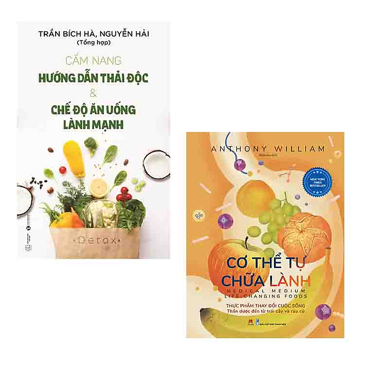 Combo 2 cuốn: Cẩm Nang Hướng Dẫn Thải Độc & Chế Độ Ăn Uống Lành Mạnh + Cơ Thể Tự Chữa Lành: Thực Phẩm Thay Đổi Cuộc Sống ( Kiến thức sử dụng thực phẩm hiệu quả/ Hướng dẫn sống lành mạnh/ Tặng kèm Bookmark happy)