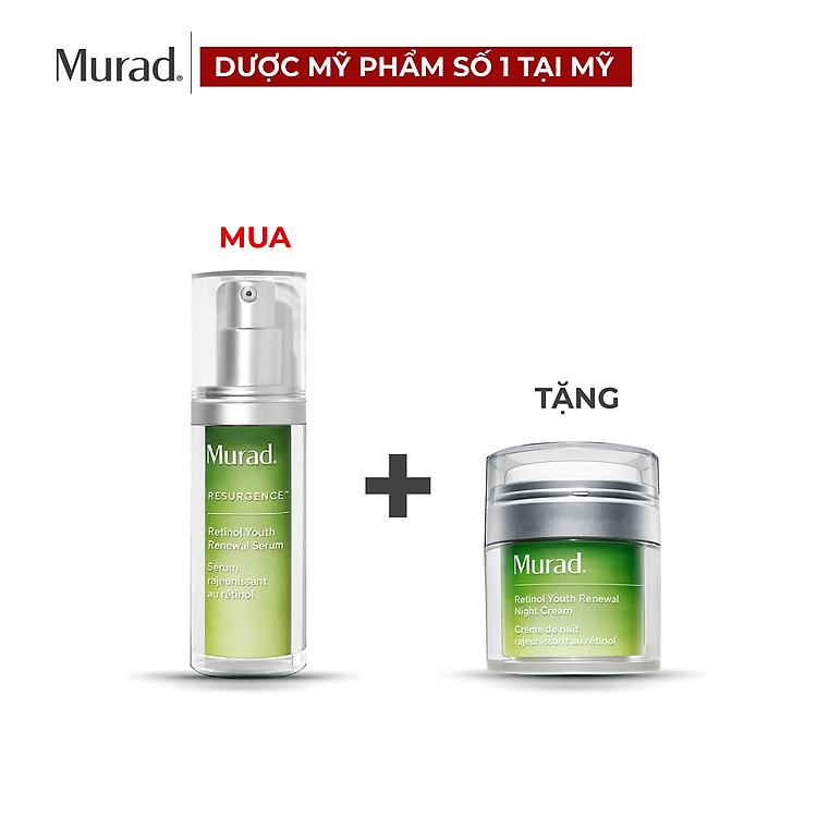 Serum Hồi Sinh Làn Da Lão Hóa Murad Retinol Youth Renewal Serum 30ml Tặng Retinol Youth Night Cream 50ml
