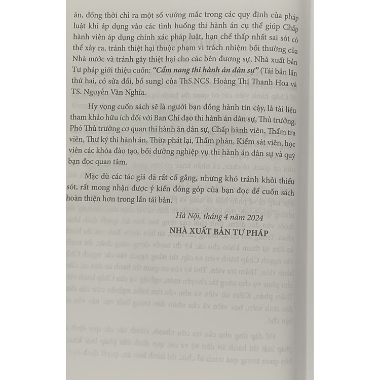 Cẩm nang thi hành án dân sự (Tái bản lần thứ hai, có sửa đổi, bổ sung) - Ảnh 4