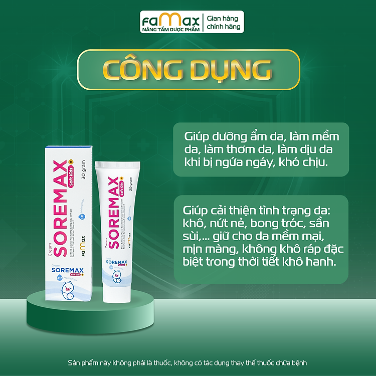 Kem dưỡng ẩm Soremax Soft Kids 30g Chính hãng Tiết kiệm - Hình ảnh 3
