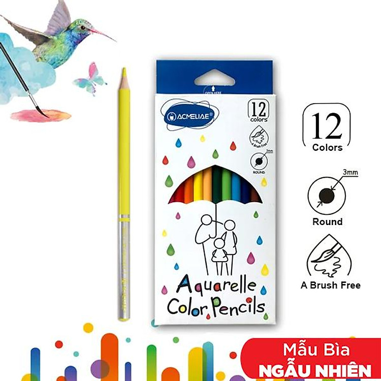 Hộp 12 Bút Chì Màu Nước Kèm Cọ Acmeliae 9401-12 - Ảnh 2