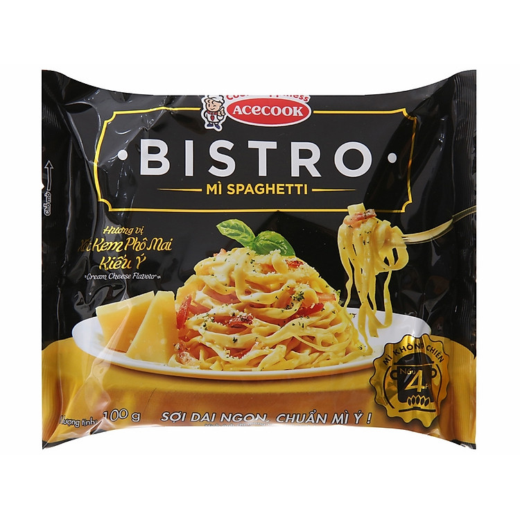 MÌ Spaghetti Bistro Xốt Kem Phô Mai Kiểu Ý Acecook 100g