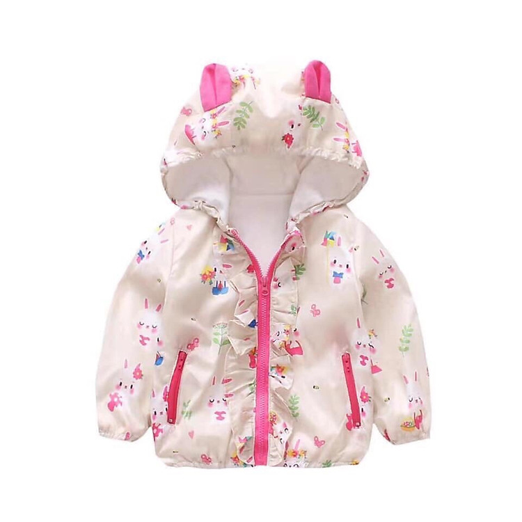Áo khoác kem vải dù hình thỏ