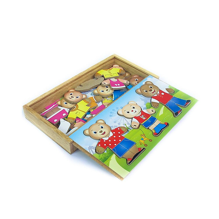 Đồ chơi gỗ Thời trang gia đình gấu Chính hãng Ưu đãi - Hình ảnh 4
