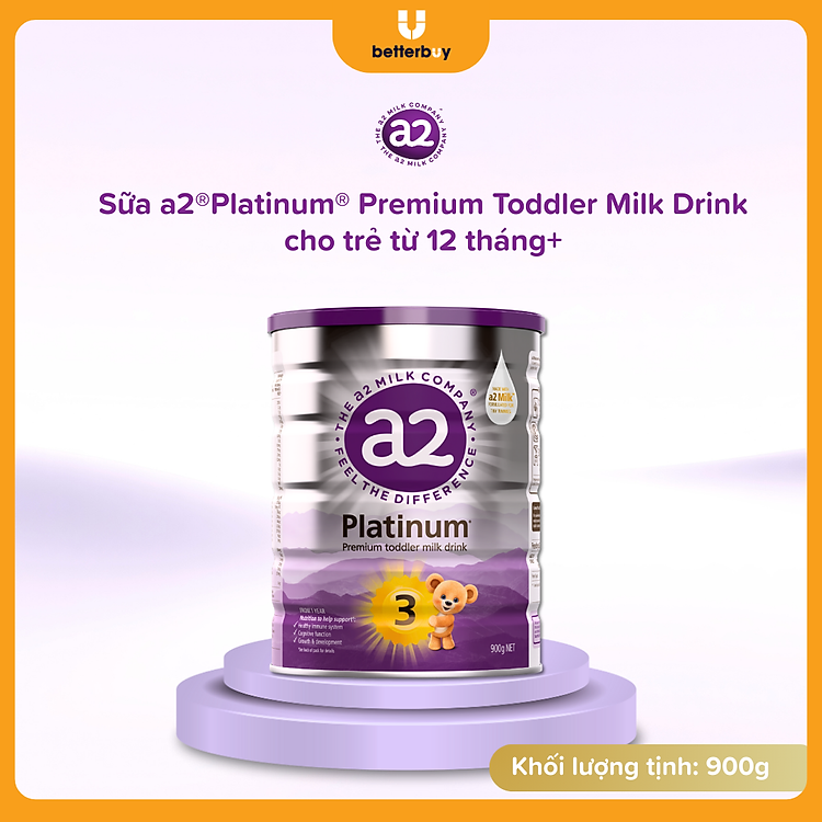 Sữa a2 Milk a2 Platinum Số 3 Lon 900g