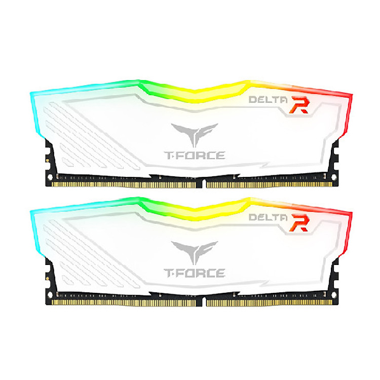 Ram TEAMGROUP T-Force Delta RGB Series 16GB (2 x 8GB) - 3000MHz LED 16,8 triệu màu, tản nhiệt nhôm Trắng - Hàng Chính Hãng