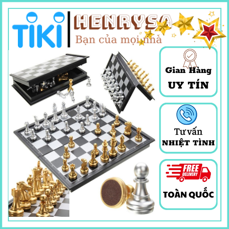 Mua tại Lazada: Bộ bàn cờ vua 25cm cao cấp Henrysa Chính hãng Ưu đãi