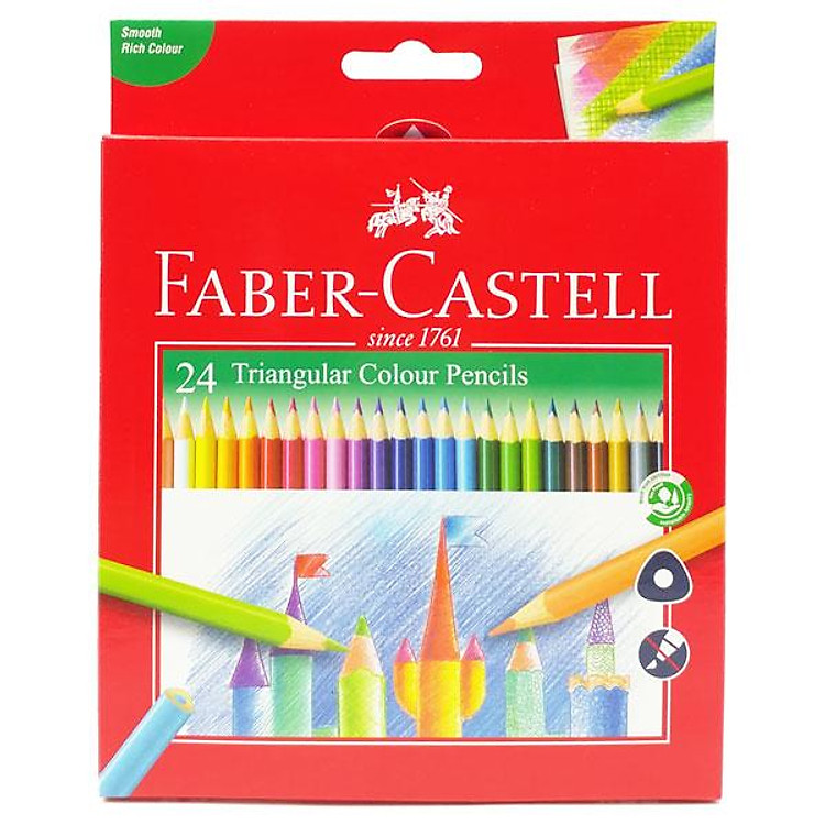 Hộp 24 Bút Chì Màu Tam Giác Faber-Castell Triangular