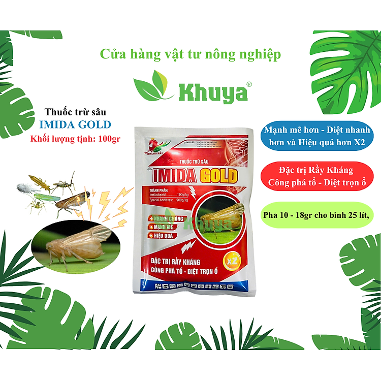 Thuốc trừ sâu IMANDA 100WP hiệu IMIDA Gold 100gr Đặc Trị Rầy Kháng tận ổ