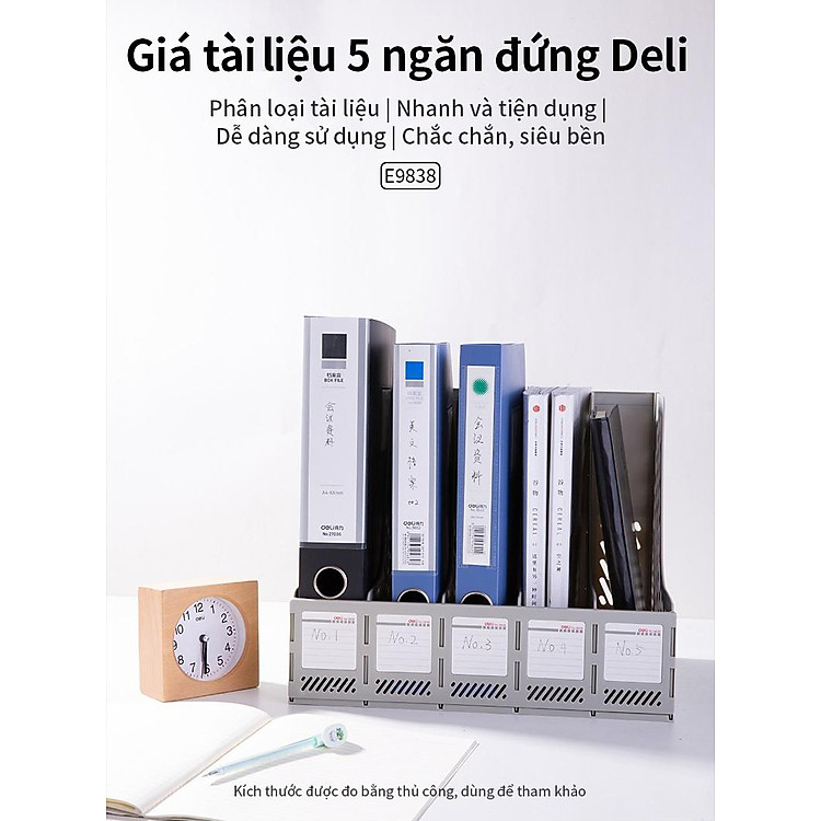 Khay Tài Liệu 5 Ngăn Đứng Deli 9838 - Ảnh 3
