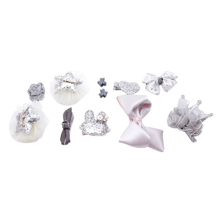 Hộp Phụ Kiện Tóc Công Chúa 10 Chi Tiết Cho Bé Gái