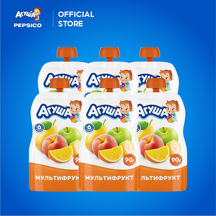 Combo 6 Gói Trái Cây Nghiền Agusha Đảm bảo Ưu đãi