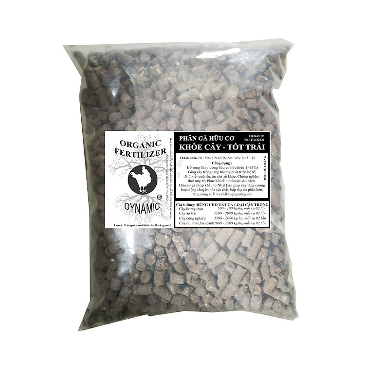 Phân Hữu Cơ Gà Dynamic Nhật Bản Tốt Cây Xanh lá Cung Cấp Đầy Đủ Dưỡng Chất , Dúng Bón Hoa Hồng ,Cây Kiểng , Cây Ăn Trái( Túi 1 KG)