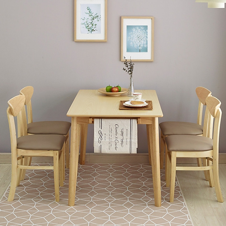 Bộ Bàn Ghế Hàn Quốc VIVA 4 ghế ( Màu tự nhiên)