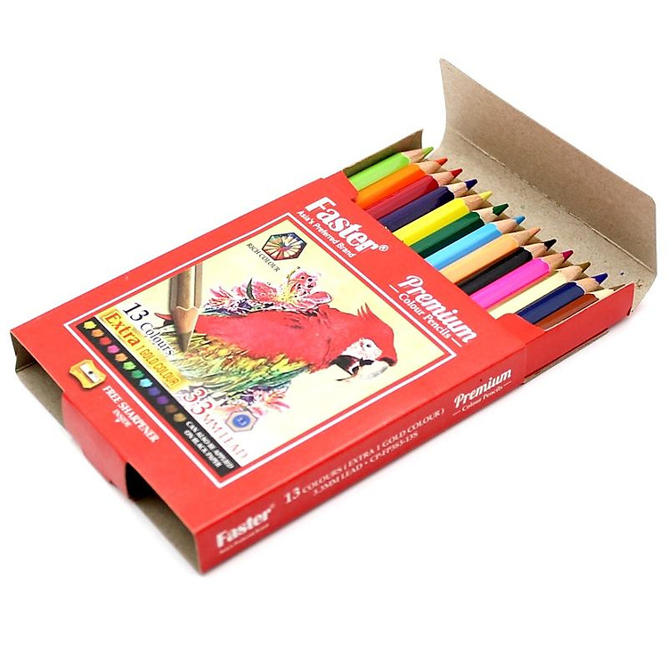 Bộ Bút Chì Màu Nhỏ Premium Faster CP-FP383 (13 chiếc) - Ảnh 2