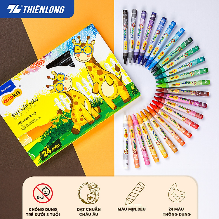 Bút Sáp Màu Thiên Long Colokit 24 Màu