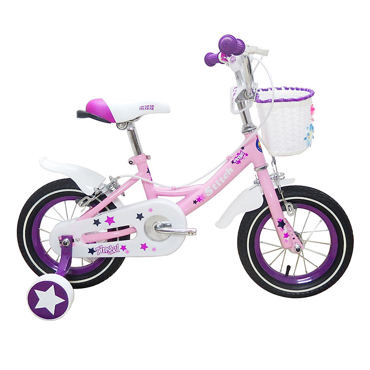 Xe Đạp Trẻ Em Stitch Jk 909 Angel 12 - Hồng Trắng