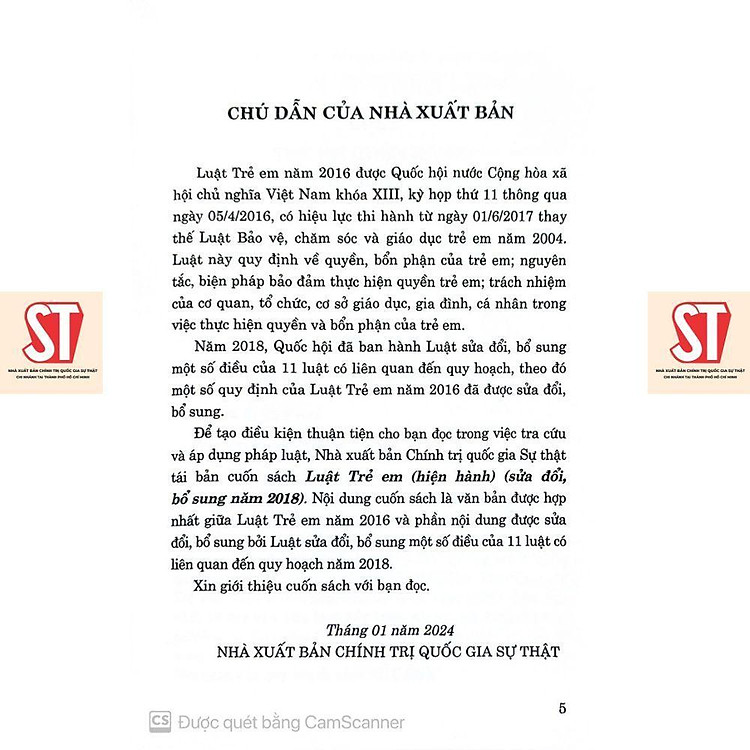 Luật Trẻ Em (Hiện Hành) (Sửa Đổi, Bổ Sung Năm 2018) - Ảnh 2
