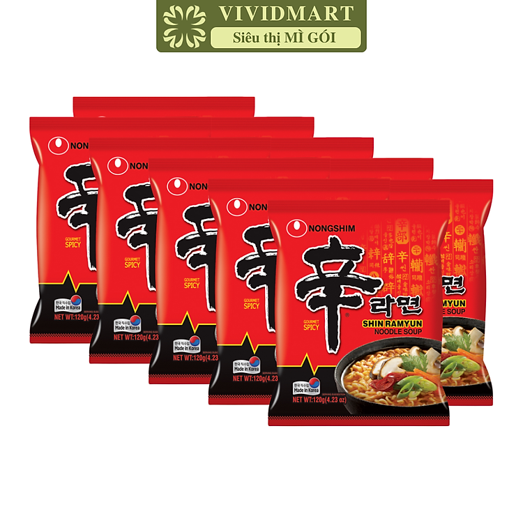 NONGSHIM - Mì Shin Ramyun truyền thống, Mì Nongshim Shin Ramyun, Mì Nongshim Hàn Quốc (120g/gói)