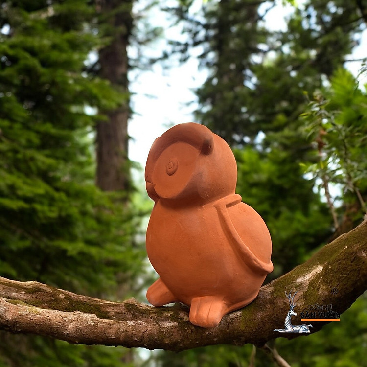 Tượng Gốm Đất Nung Hình Con Cú (10x11x25cm) - Ảnh 2