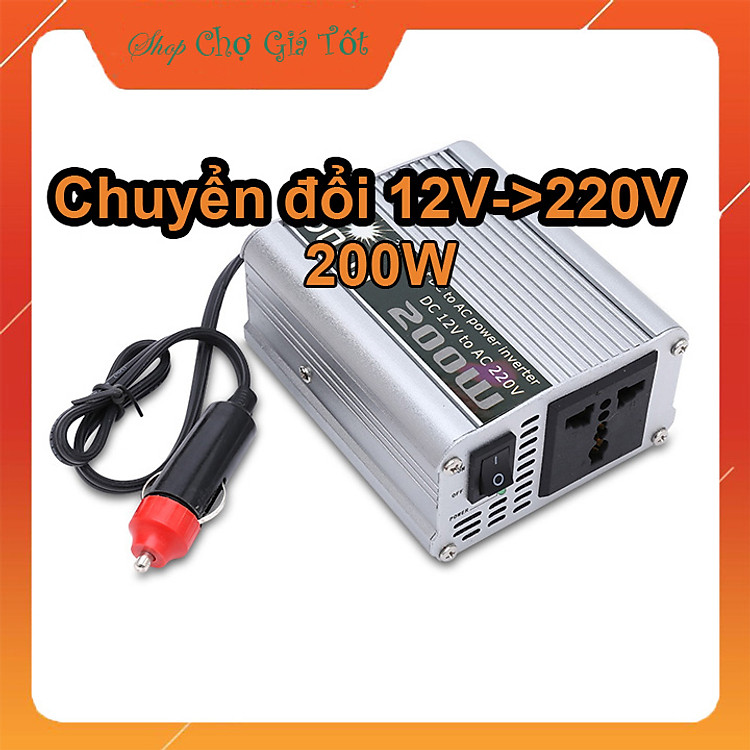 Bộ chuyển đổi nguồn 12V sang 220V trên ô tô công suất 200W