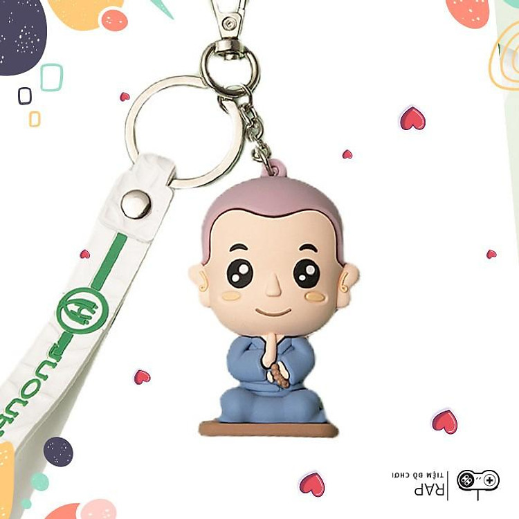 Móc khoá móc túi nhà sư nhí dễ thương tặng kèm phụ kiện