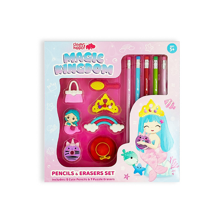 Bộ Gôm Và Bút Chì Magic Kingdom Clever Hippo PS03