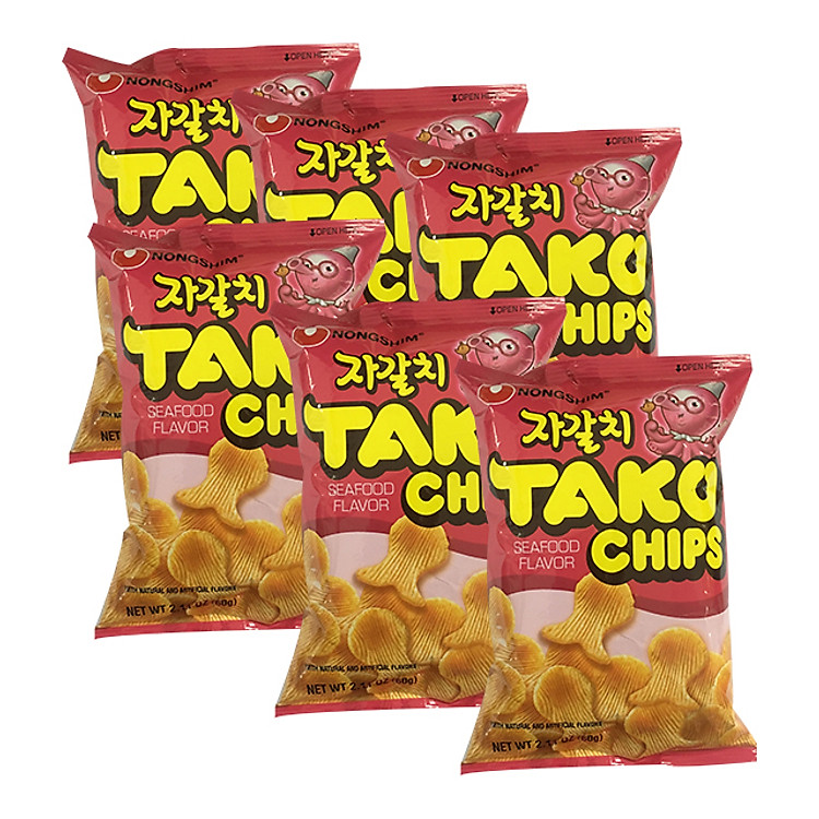 Combo 6 Gói Bánh Snack Tako Nongshim (60g / Gói)
