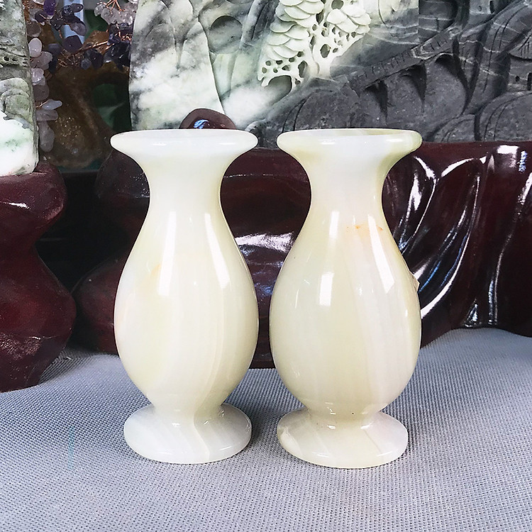 Cặp Lục Bình Phong Thủy Ngọc Pakistan