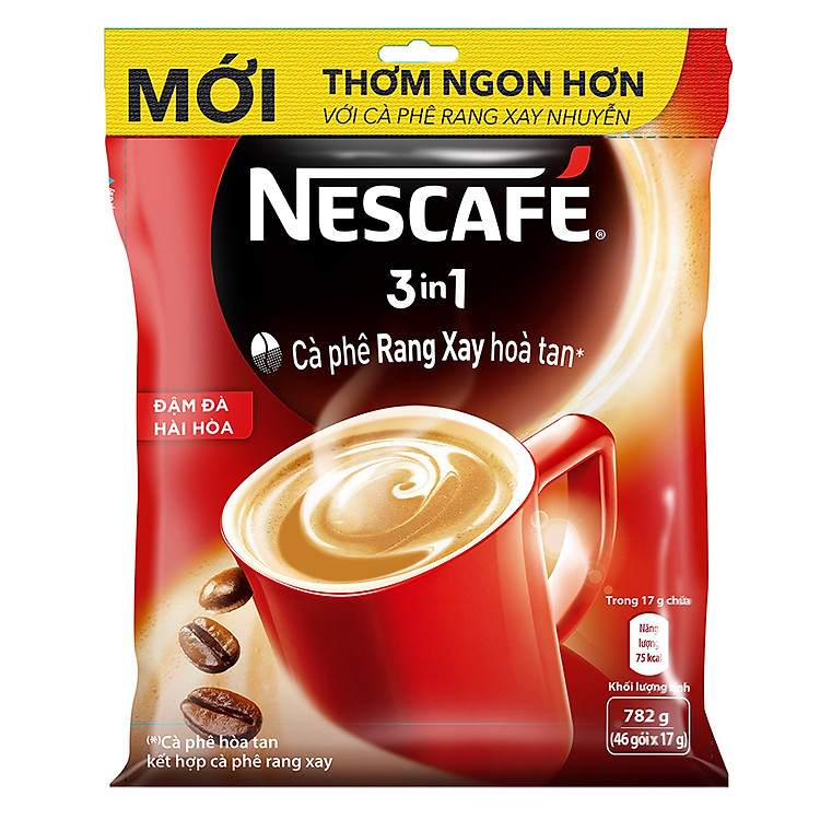 NESCAFÉ 3IN1 Công thức cải tiến - Vị nguyên bản - Túi 46 gói (17g)