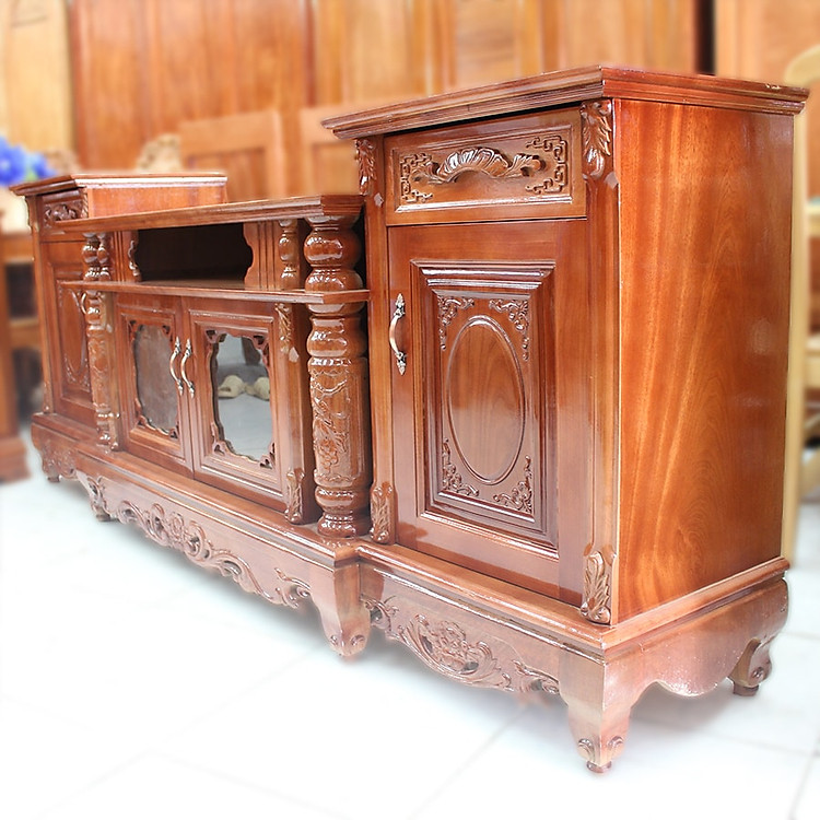 Kệ Tivi Cột Nho Gỗ Xoan Đào 2m4