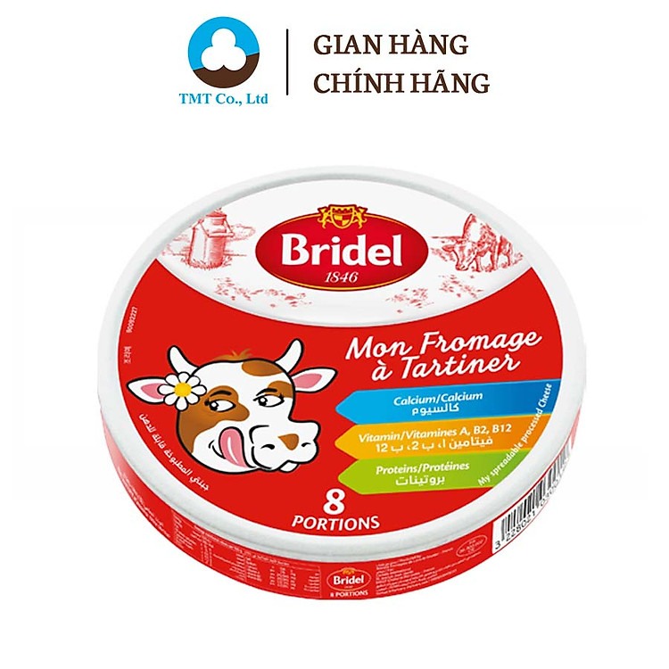 Phô mai tam giác thương hiệu Bridel hộp 8 miếng